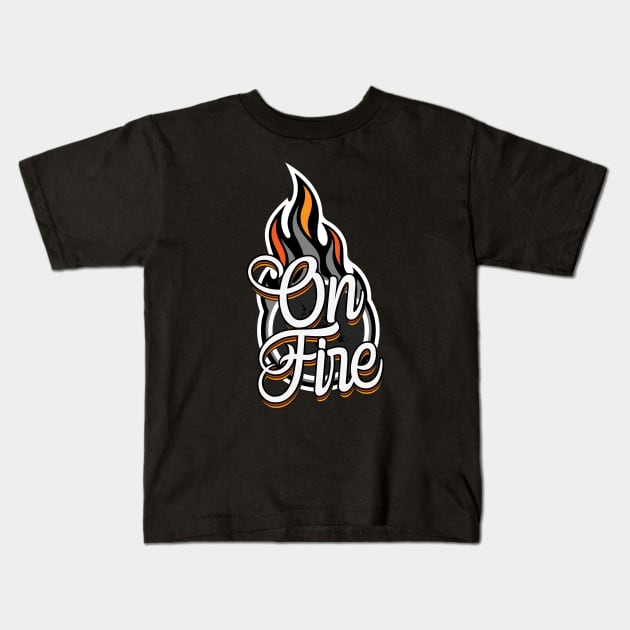 On Fire Mood Kids T-Shirt by CTShirts